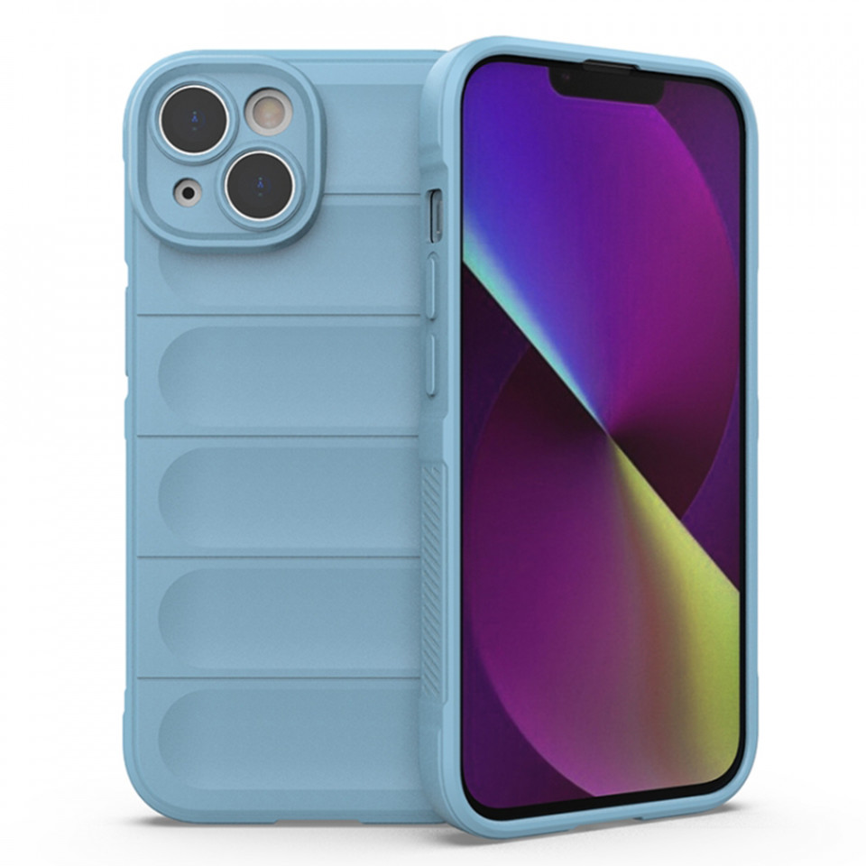 Husa pentru iPhone 14 Plus eleganta, din silicon mat, SKDR Vogue - Bleu
