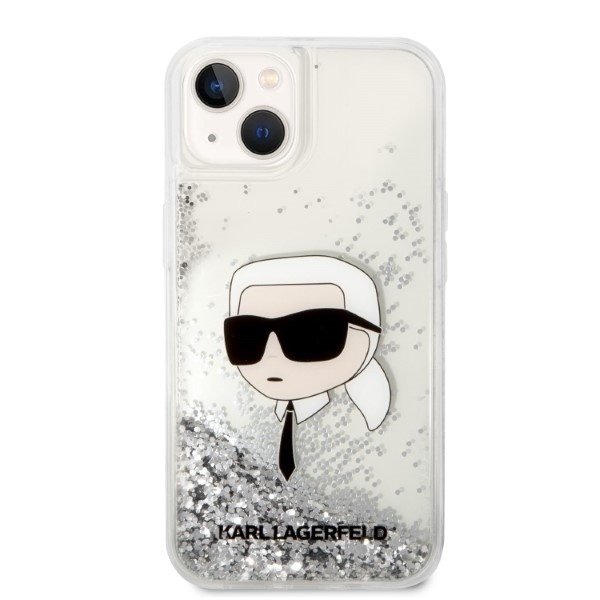 Husa pentru iPhone 14 Plus, Hardcase Glitter, Karl Lagerfeld, Argintiu - 2 | YEO