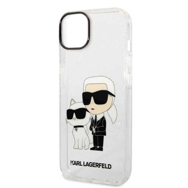 Husa pentru iPhone 14 Plus, Hardcase Glitter, Karl Lagerfeld, Transparenta - 1 | YEO