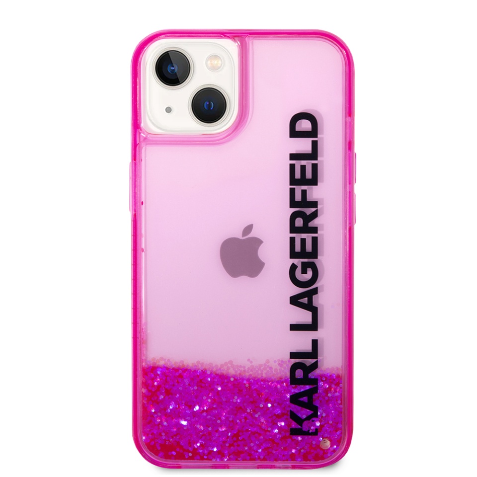 Husa pentru iPhone 14 Plus, Hardcase Liquid Glitter, Karl Lagerfeld - Roz - 2 | YEO