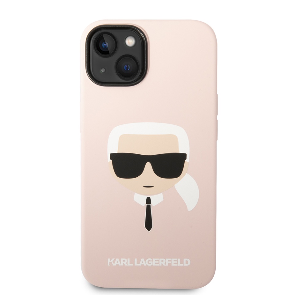 Husa pentru iPhone 14 Plus, Silicone, Karl Lagerfeld, Roz - 2 | YEO