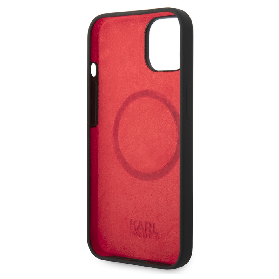 Husa pentru iPhone 14 Plus, Silicone MagSafe, Karl Lagerfeld - Negru - 2 | YEO