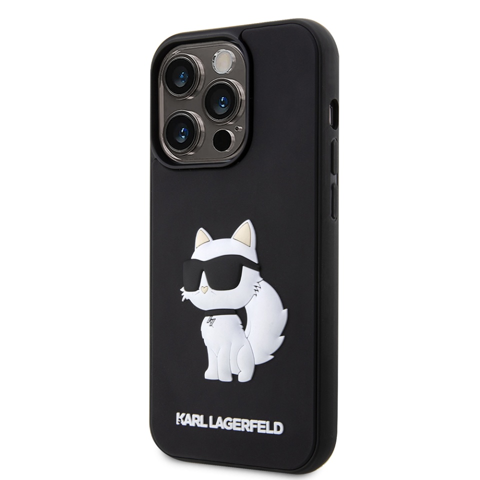 Husa pentru iPhone 14 Pro, 3D Design, Karl Lagerfeld, Negru - 2 | YEO