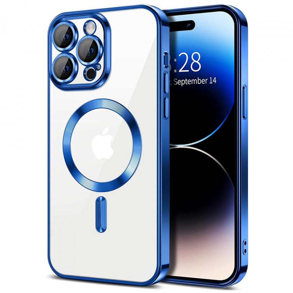 Husa pentru iPhone 14 Pro cu Magsafe integrat, SKYDDAR Luxury Shield - Albastru