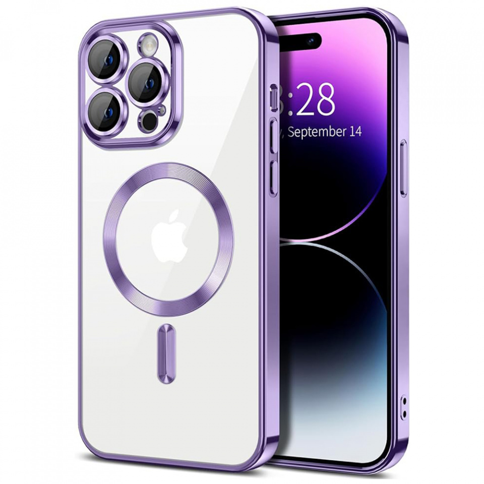 Husa pentru iPhone 14 Pro cu Magsafe integrat, SKYDDAR Luxury Shield - Mov