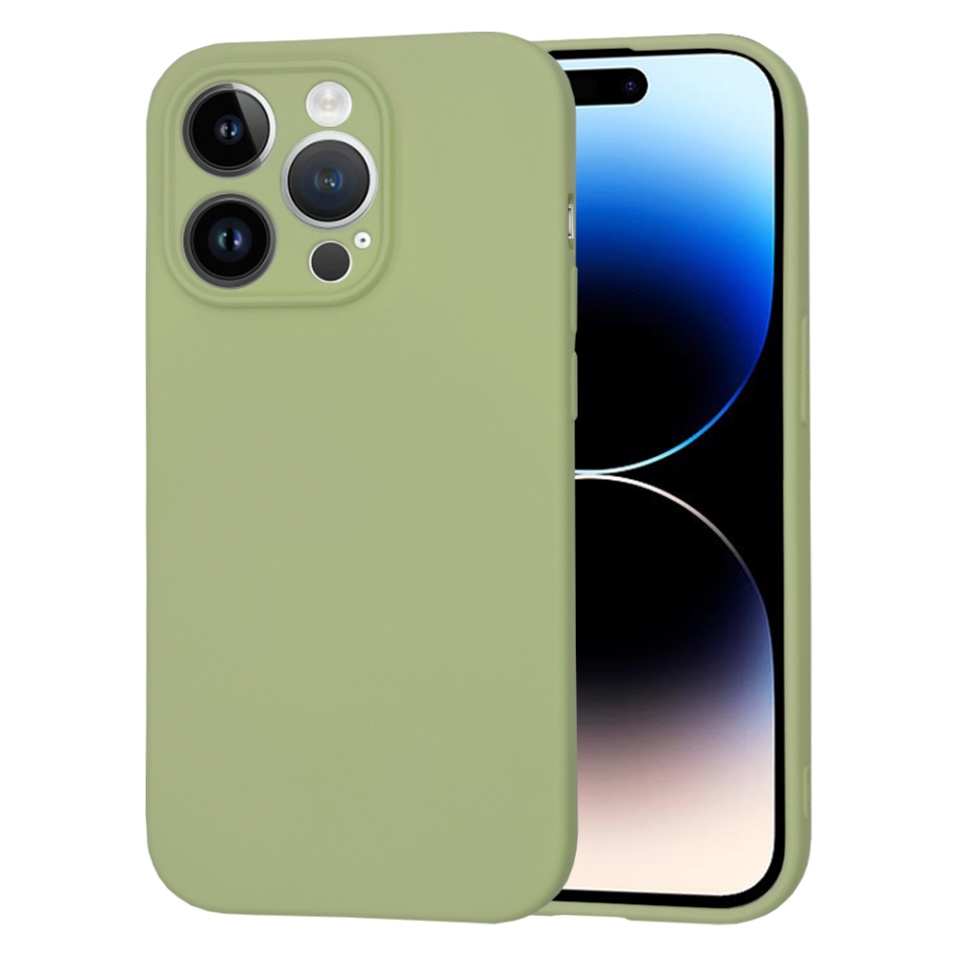 Husa pentru iPhone 14 Pro din Silicon Catifelat, Protectie Premium, Skyddar SoftElegance MagSafe - Verde