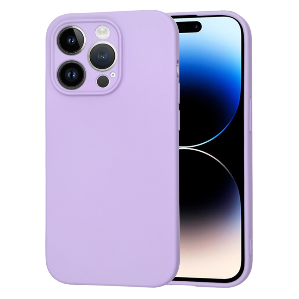 Husa pentru iPhone 14 Pro din Silicon Catifelat, Protectie Premium, Skyddar SoftElegance MagSafe - Violet
