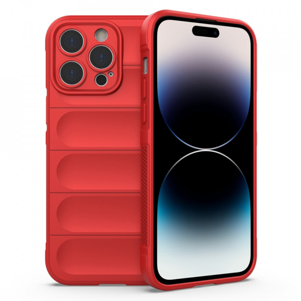 Husa pentru iPhone 14 Pro eleganta, din silicon mat, SKDR Vogue - Rosu