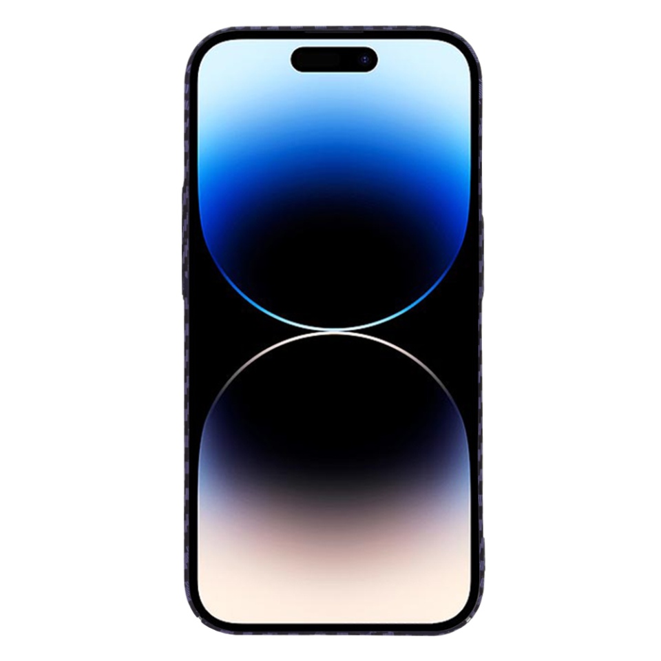 Husa pentru iPhone 14 Pro, Finisaj Premium cu Textura de Carbon, Design Elegant, SKDR CarbonFlex - Mov - 1 | YEO