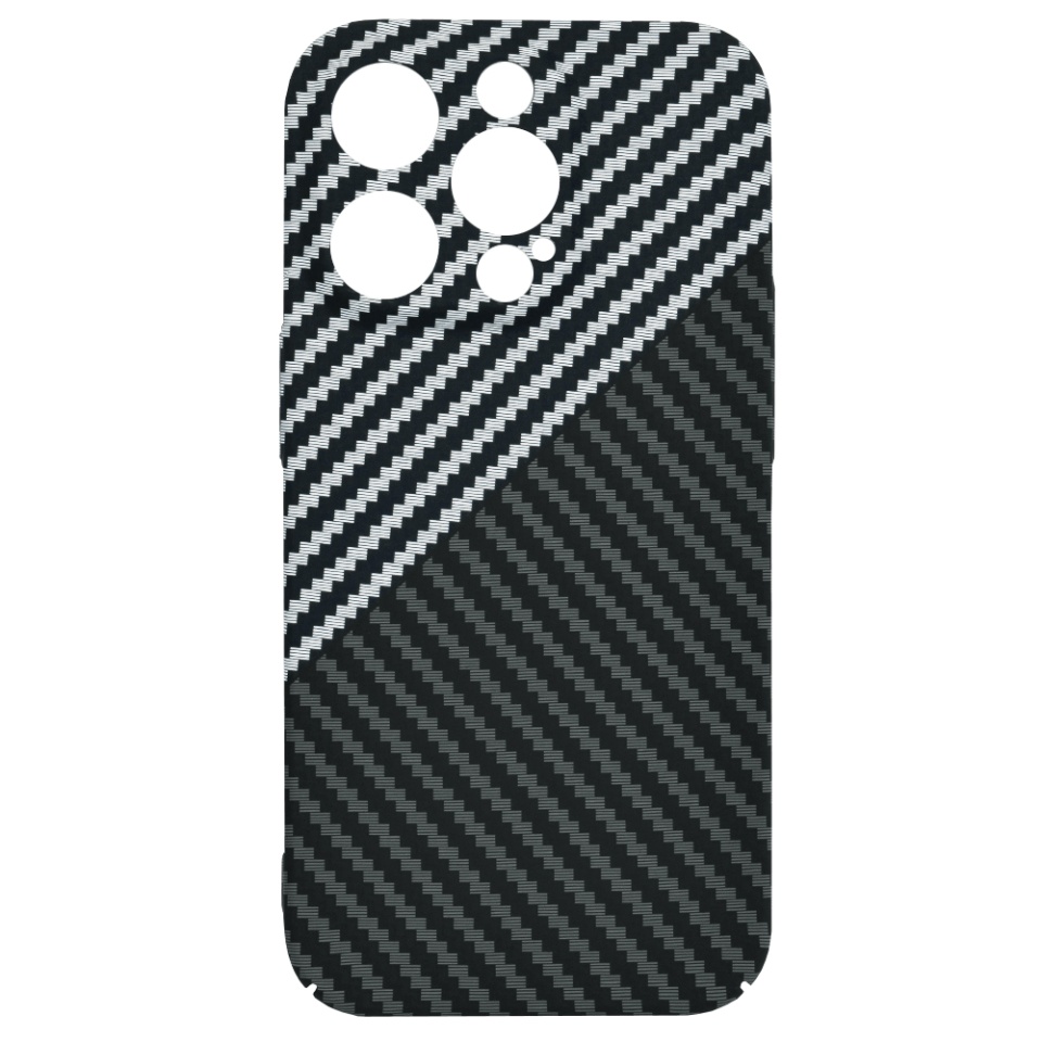 Husa pentru iPhone 14 Pro, Finisaj Premium cu Textura de Carbon, Design Elegant, SKDR CarbonFlex - Gri - 3 | YEO
