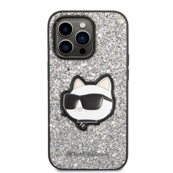Husa pentru iPhone 14 Pro, Hardcase Glitter, Karl Lagerfeld, Argintiu - 2 | YEO