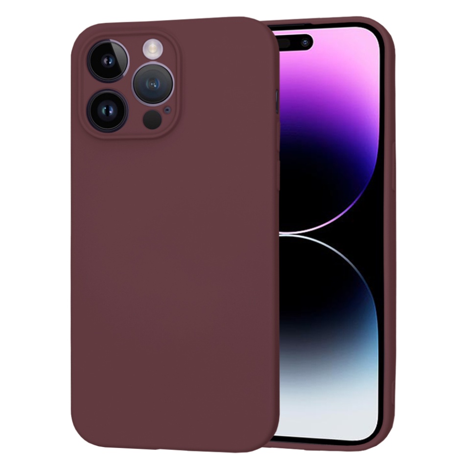 Husa pentru iPhone 14 Pro Max din Silicon Catifelat, Protectie Premium, Skyddar SoftElegance MagSafe - Bordo