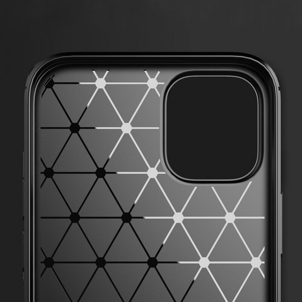 Husa pentru iPhone 14 Pro Max din silicon, Slim, cu textura Fibra Carbon - Negru - 1 | YEO