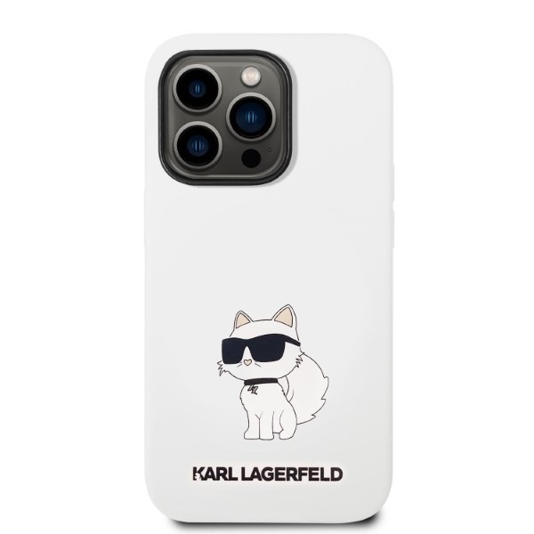 Husa pentru iPhone 14 Pro Max, Silicone, Karl Lagerfeld, Alb - 2 | YEO
