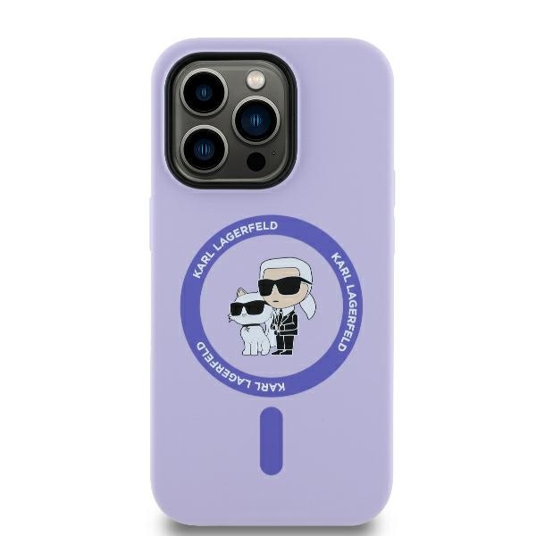 Husa pentru iPhone 14 Pro Max, Silicone MagSafe, Karl Lagerfeld - Mov - 2 | YEO
