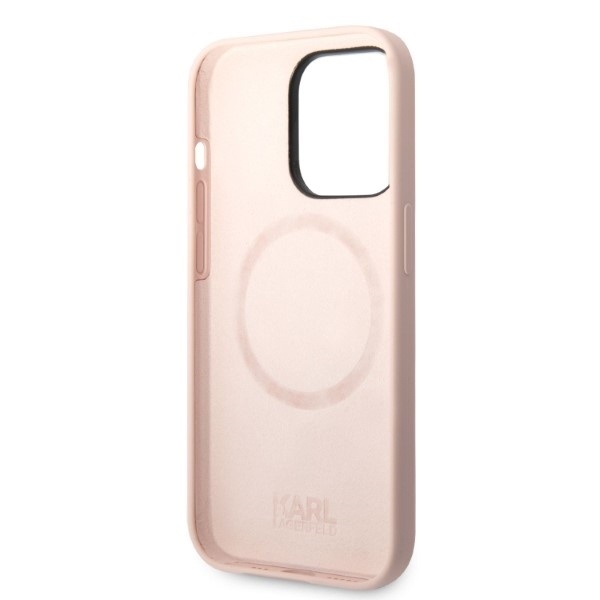 Husa pentru iPhone 14 Pro Max, Silicone MagSafe, Karl Lagerfeld - Roz - 1 | YEO