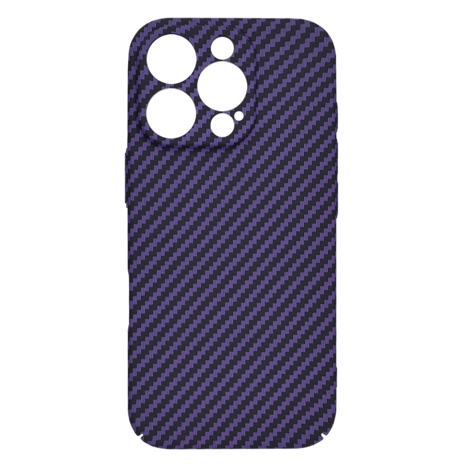 Husa pentru iPhone 14 Pro Max, SKYDDAR INNOVATION, textura carbon, Carbonite FiberShell, Mov, set cu sticker - 3 | YEO