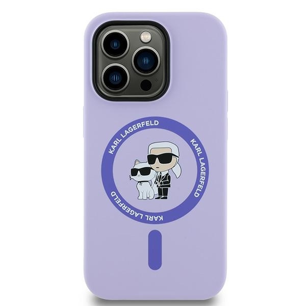 Husa pentru iPhone 14 Pro, Silicone MagSafe, Karl Lagerfeld - Mov - 2 | YEO