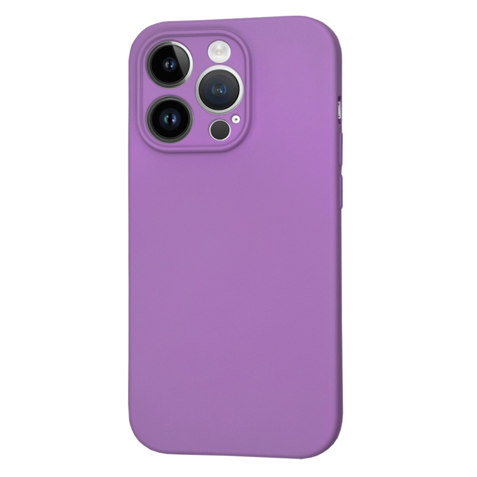 Husa pentru iPhone 14 Pro, SKYDDAR INNOVATION, din Silicon Catifelat, SoftElegance , Mov, set cu sticker - 2 | YEO