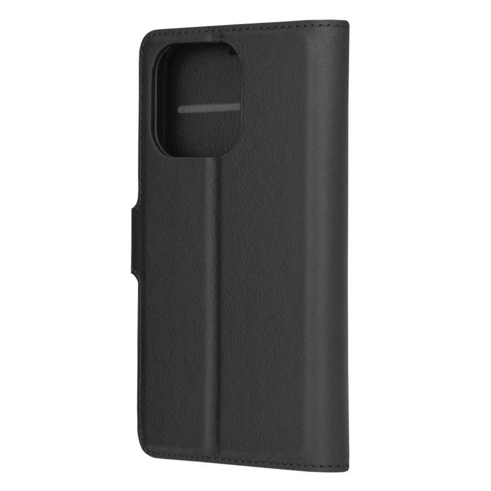 Husa pentru iPhone 14 Pro, SKYDDAR INNOVATION, Leather Folio, tip Carte, cu Portofel Interior, Finisaje Premium, Negru, set cu sticker - 3 | YEO