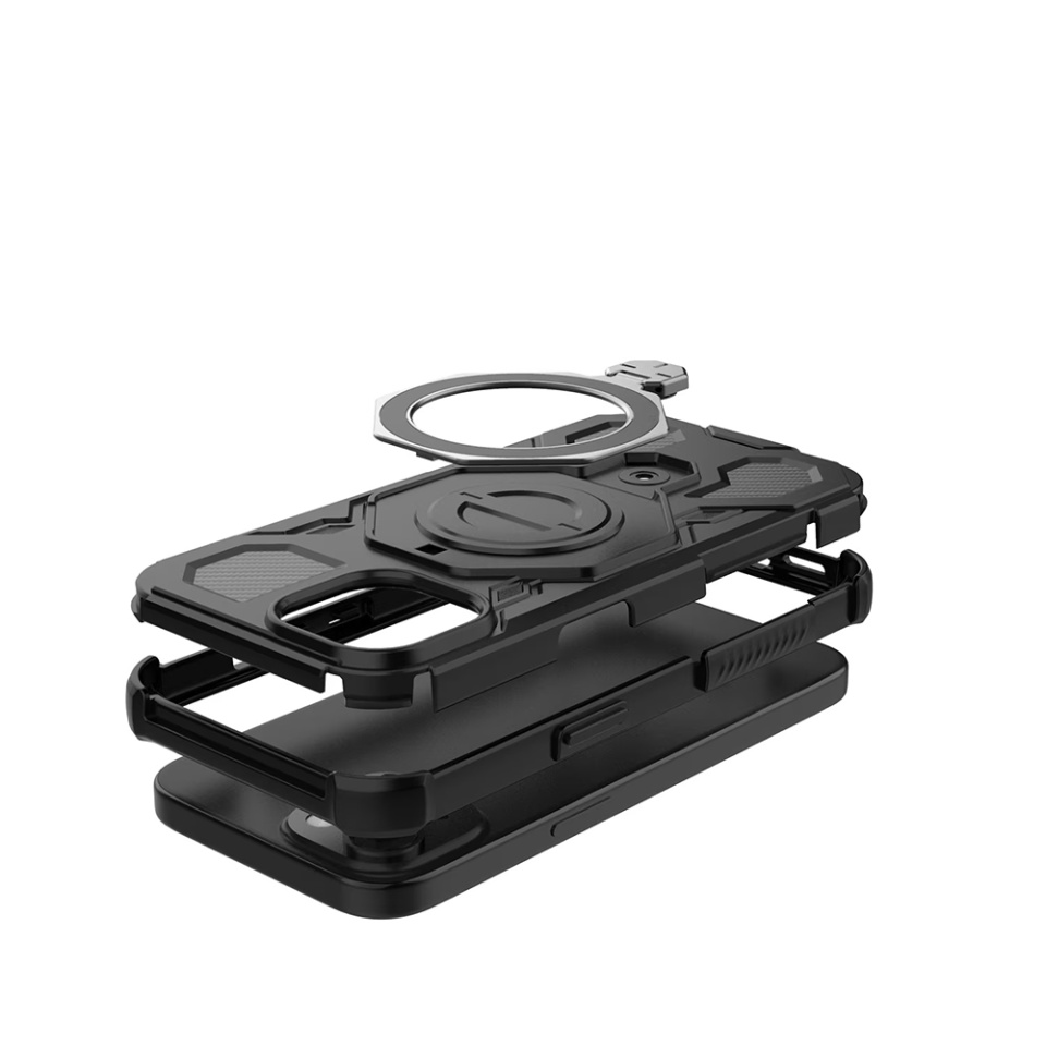 Husa pentru iPhone 15, Antisoc, SKYDDAR INOVATION, Carbon Shield PRO, Magsafe, set cu sticker, Negru - 3 | YEO