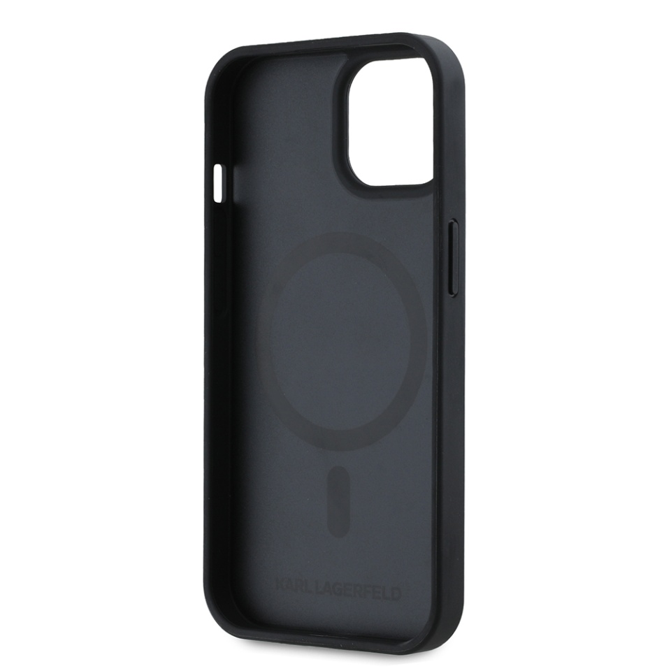 Husa pentru iPhone 15 Leather MagSafe, Karl Lagerfeld - Negru - 1 | YEO