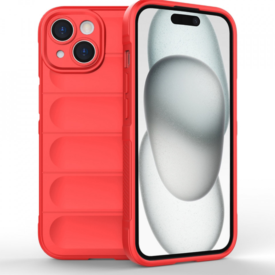 Husa pentru iPhone 15 Plus eleganta, din silicon mat, SKDR Vogue - Rosu