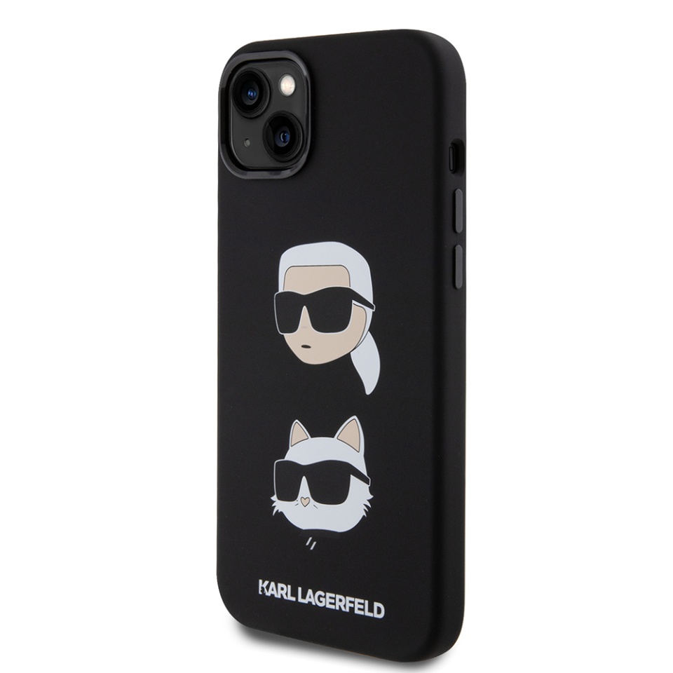 Husa pentru iPhone 15 Plus, Silicone, Karl Lagerfeld, Negru - 2 | YEO