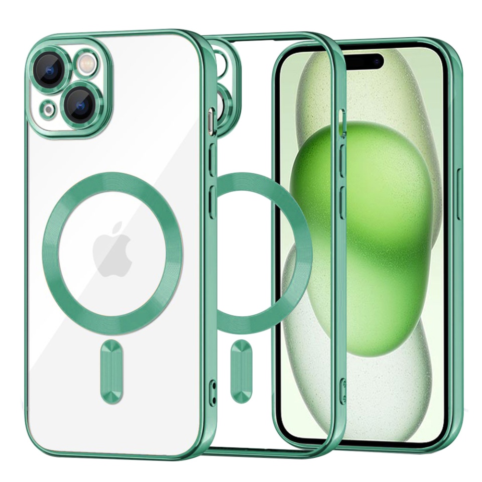 Husa pentru iPhone 15 Plus, SKYDDAR INNOVATION, Luxury Shield Magsafe, Protectie Antisoc, Mov, set cu sticker