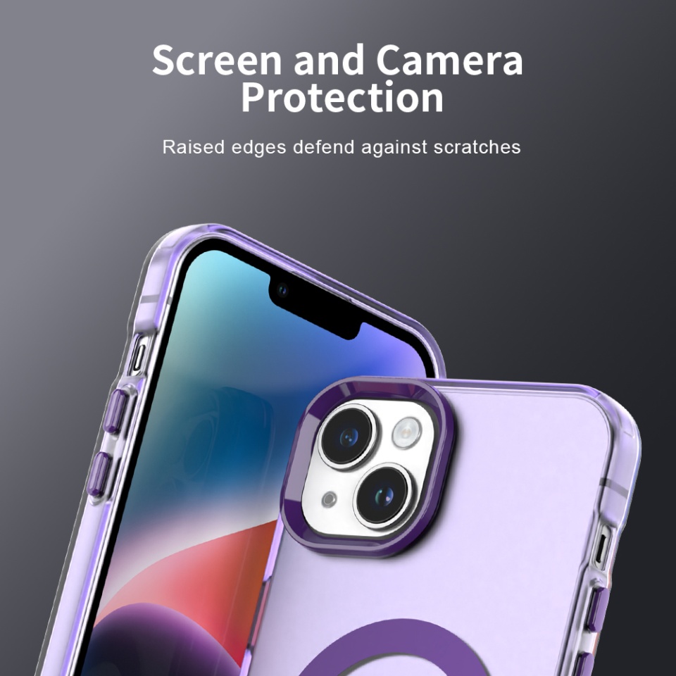 Husa pentru iPhone 15 Plus, SKYDDAR INOVATION, CandyCase, Magsafe, set cu sticker, Mov - 2 | YEO
