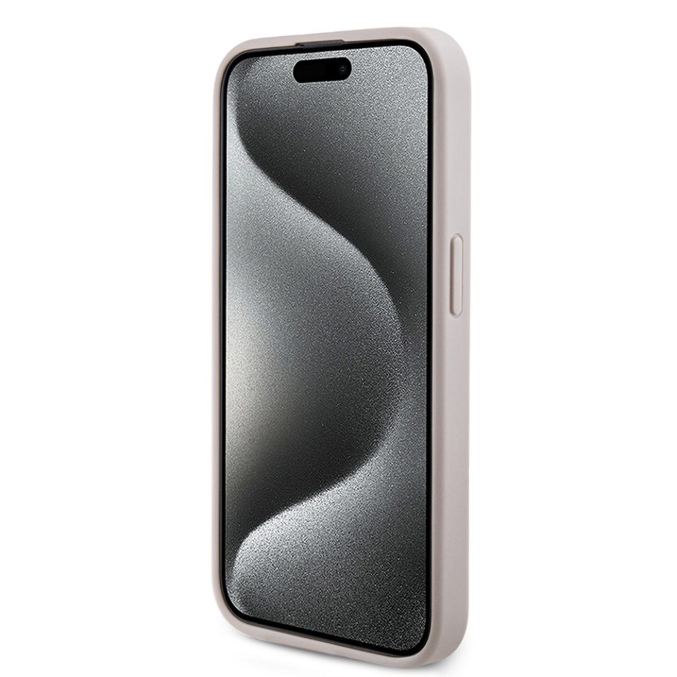 Husa pentru iPhone 15 Pro, 4G Collection Leather MagSafe, Guess - Roz - 1 | YEO