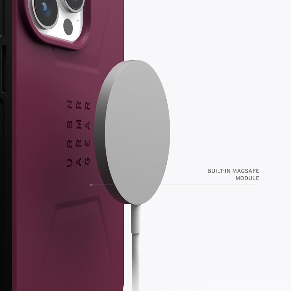 Husa pentru iPhone 15 Pro, Civilian Pro MagSafe, UAG - Bordo - 1 | YEO
