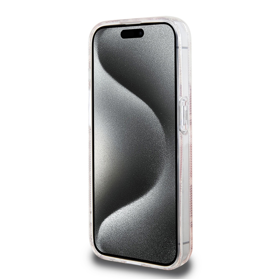 Husa pentru iPhone 15 Pro, IML GCube MagSafe, Guess - Roz - 1 | YEO
