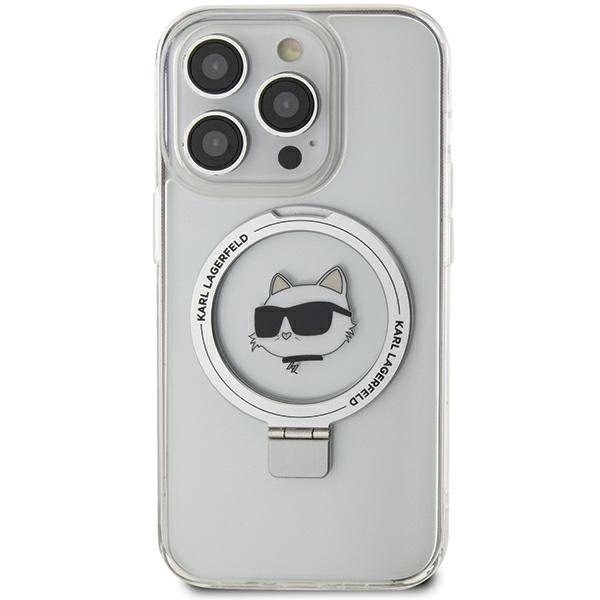 Husa pentru iPhone 15 Pro Max, Hardcase Ring Stand MagSafe, Karl Lagerfeld - Alb - 3 | YEO