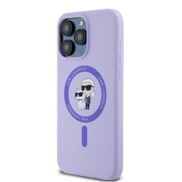 Husa pentru iPhone 15 Pro Max, Silicone MagSafe, Karl Lagerfeld - Mov - 1 | YEO