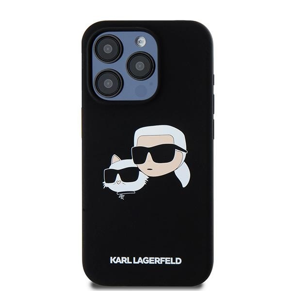 Husa pentru iPhone 15 Pro Max, Silicone MagSafe, Karl Lagerfeld - Negru - 2 | YEO