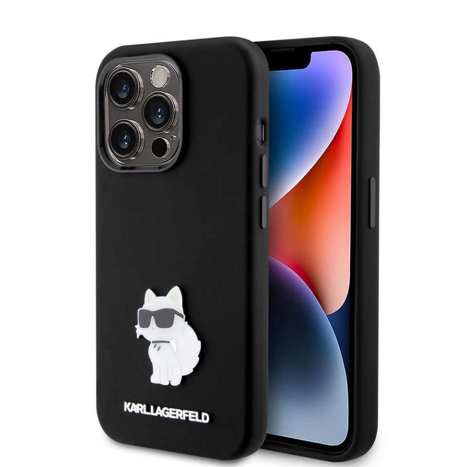 Husa pentru iPhone 15 Pro, Silicone, Karl Lagerfeld, Negru
