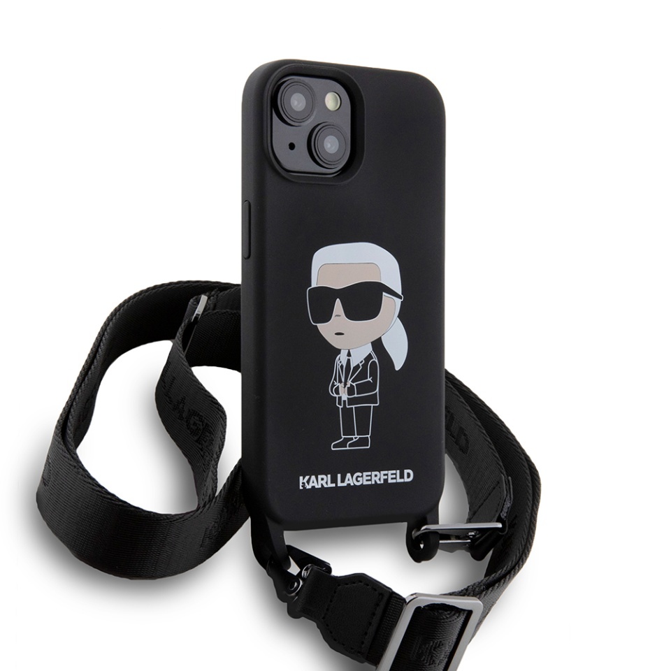 Husa pentru iPhone 15, Silicone, Karl Lagerfeld, Negru - 2 | YEO
