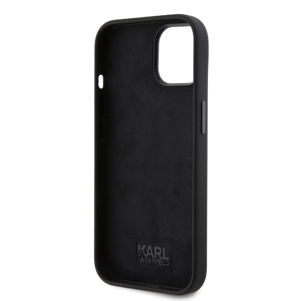 Husa pentru iPhone 15, Silicone, Karl Lagerfeld, Negru - 2 | YEO