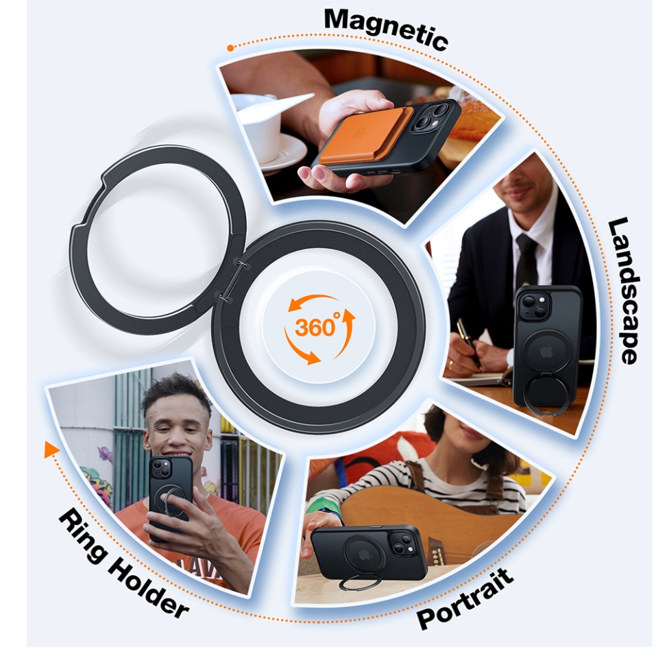 Husa pentru iPhone 15, Torras Ostand Pro MagSafe, Negru - 2 | YEO