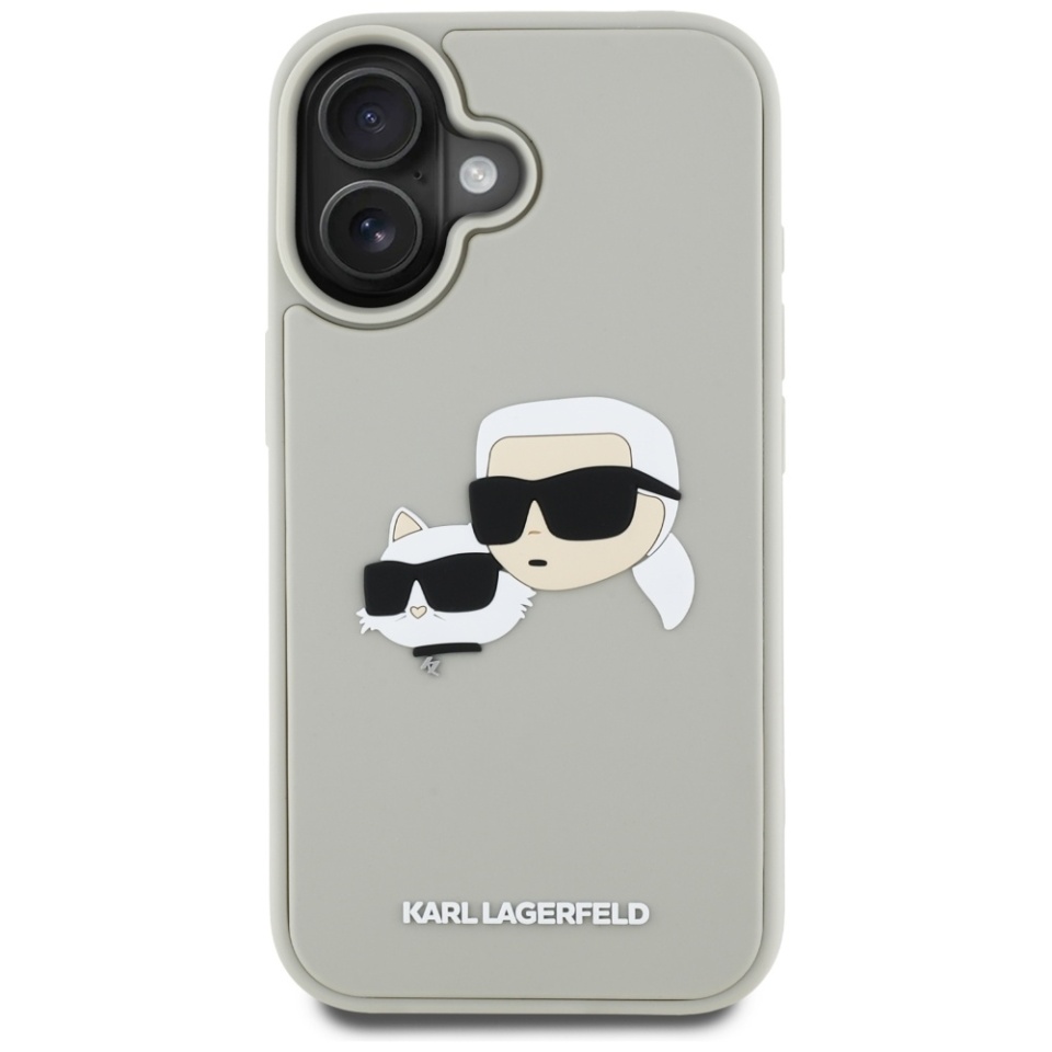 Husa pentru iPhone 16, 3D Design, Karl Lagerfeld, Bej - 3 | YEO
