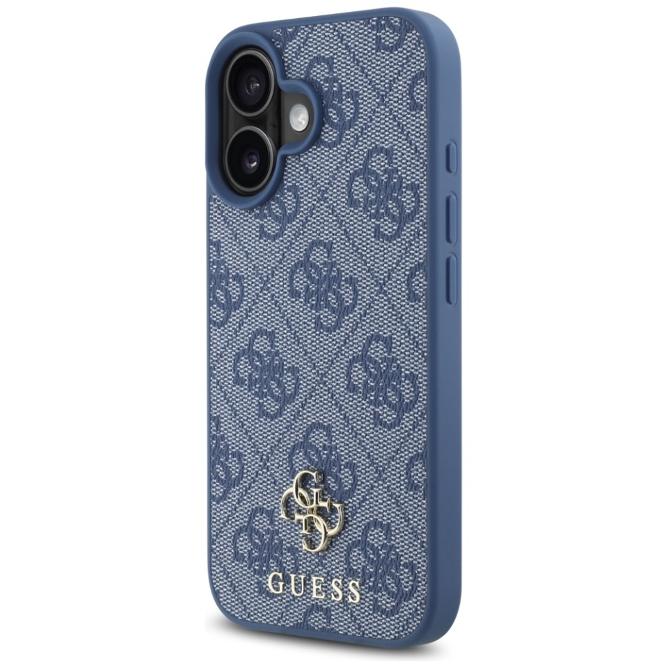 Husa pentru iPhone 16, Guess, 4G Small and Classic Logo MagSafe, Protectie Slim, Albastru - 2 | YEO