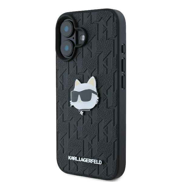 Husa pentru iPhone 16, Hardcase Leather Monogram, Karl Lagerfeld - Negru - 3 | YEO