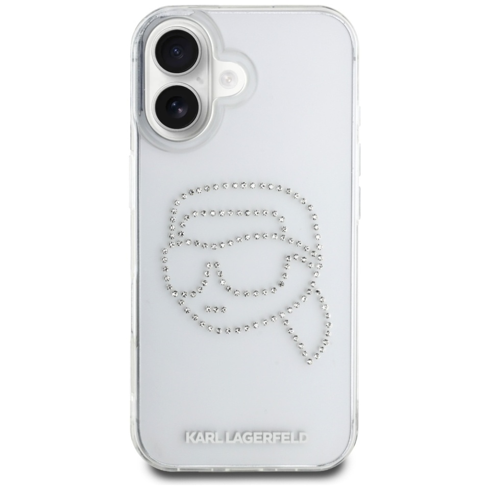 Husa pentru iPhone 16 IML Rhinestones, Karl Lagerfeld - Transparenta - 1 | YEO