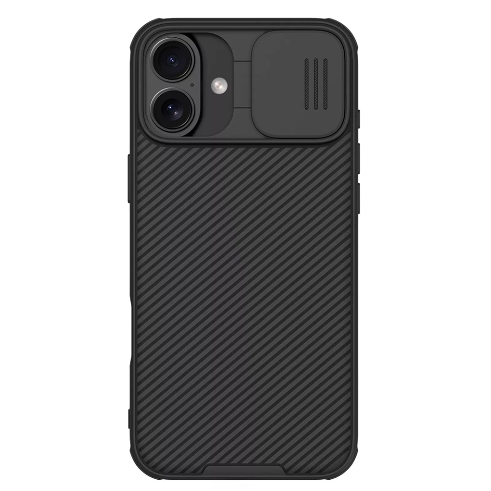 Husa pentru iPhone 16 Plus cu inel magnetic si protectie camera Nillkin CamShield - Negru