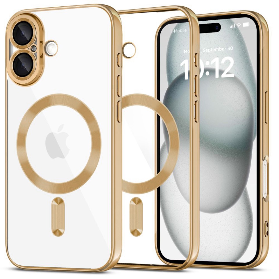 Husa pentru iPhone 16 Plus cu Magsafe integrat, SKYDDAR Luxury Shield - Auriu