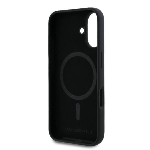Husa pentru iPhone 16 Plus, Silicone MagSafe, Karl Lagerfeld - Negru - 1 | YEO