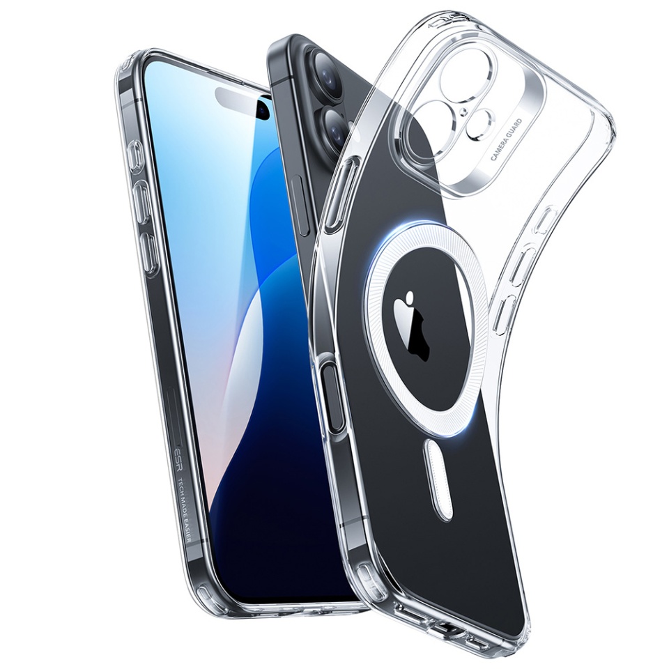 Husa pentru iPhone 16 Plus, slim MagSafe, ESR Zero HaloLock - Transparenta