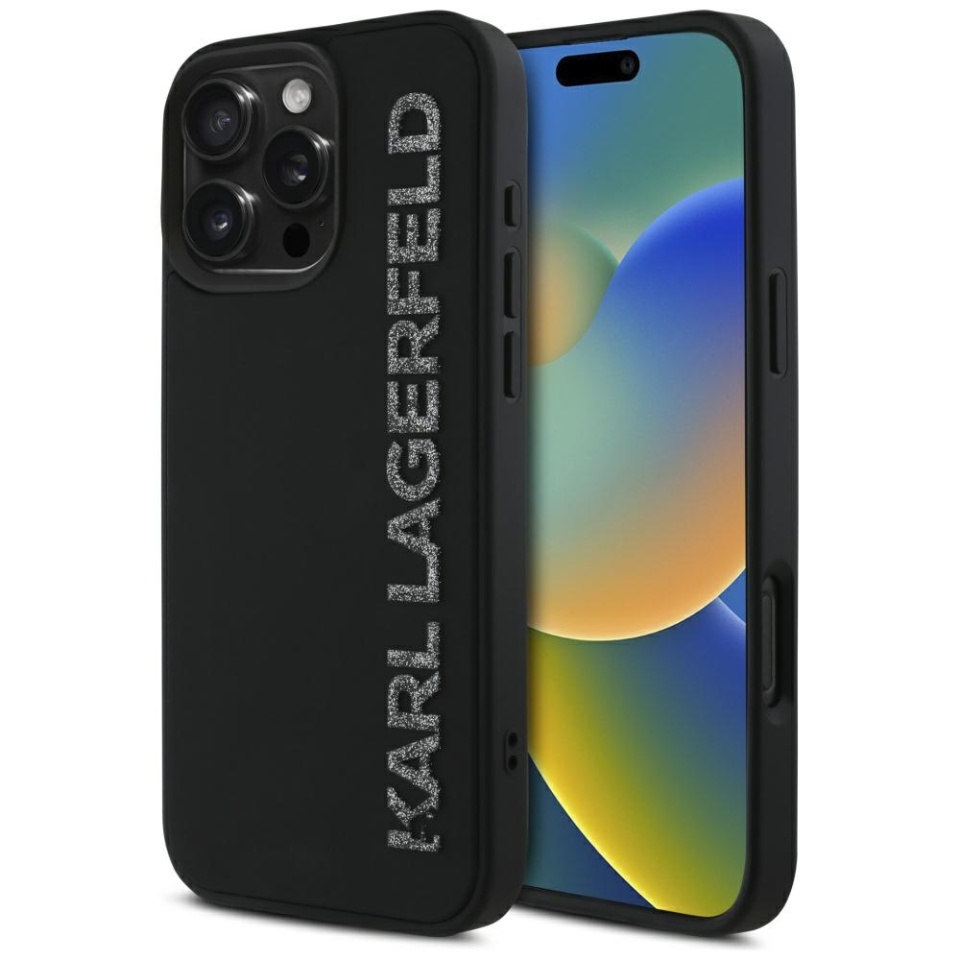 Husa pentru iPhone 16 Pro, 3D Design, Karl Lagerfeld, Negru