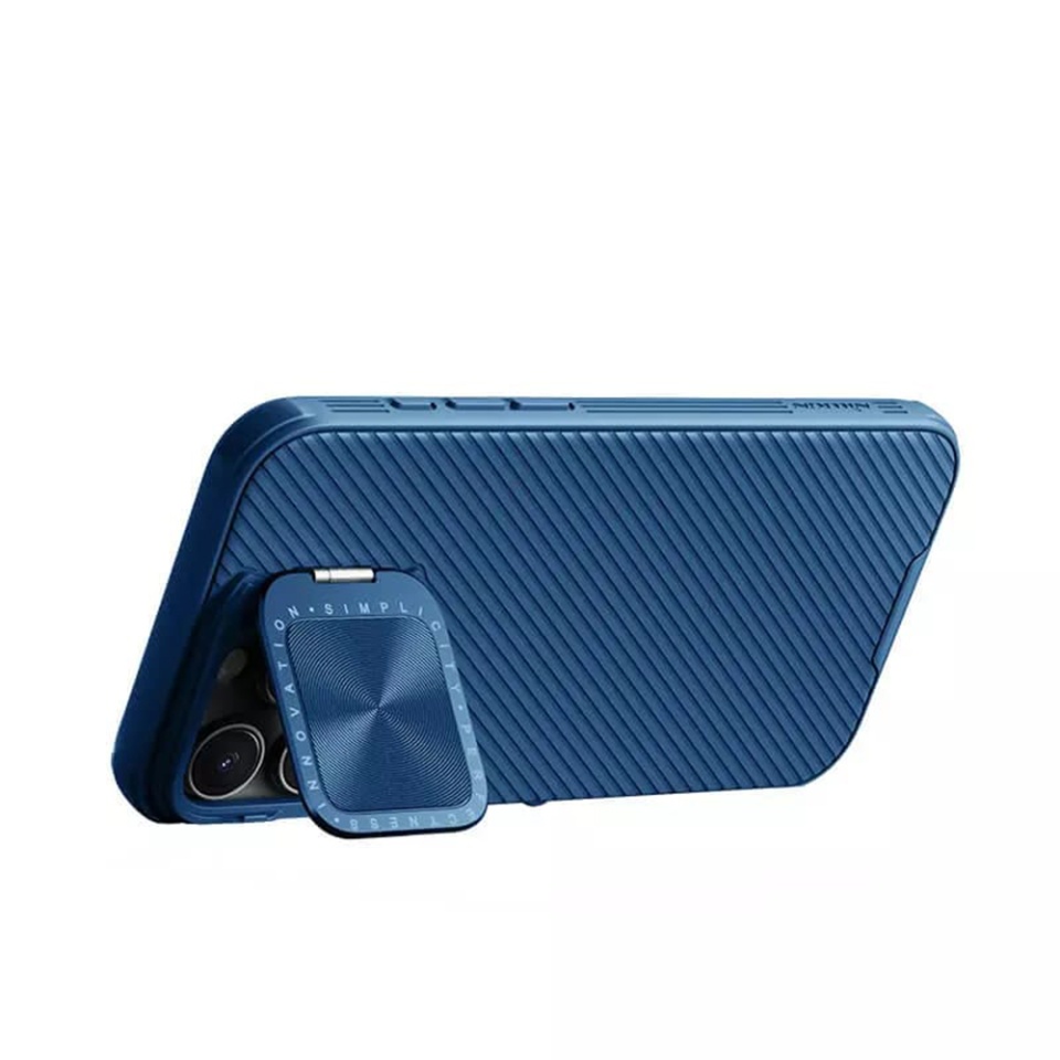 Husa pentru iPhone 16 Pro cu inel magnetic si protectie camera Nillkin CamShield - Albastru - 2 | YEO